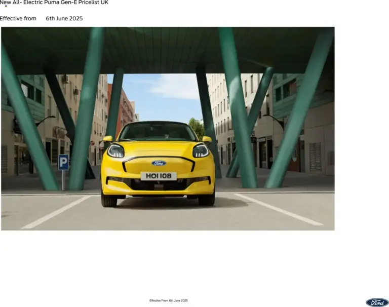 Ford New All Electric Ford Puma Gen E
